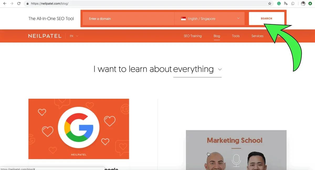 Neil Patel Persistent Header CTA