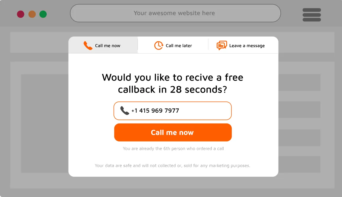 CallPage Web to Call CTA